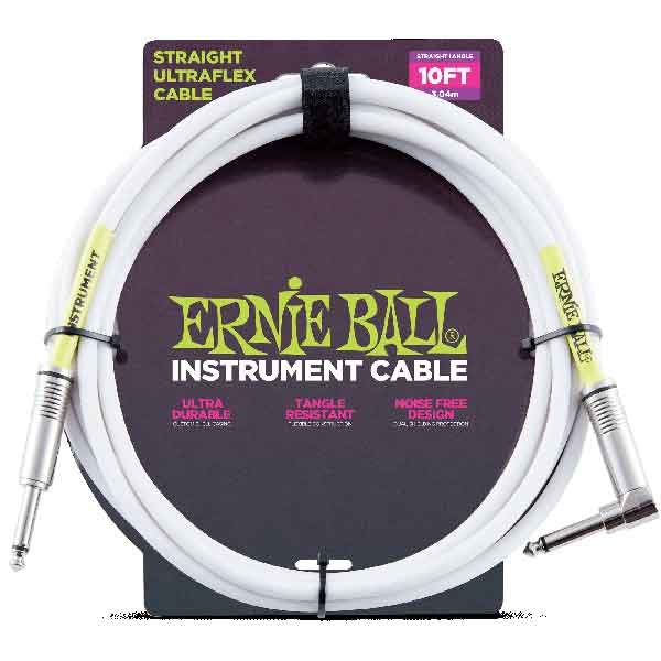 Ernie Ball Instrument Classic Cables 3.04เมตร (10ฟุต White