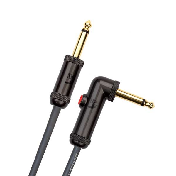 Planet Waves Circuit Breaker Instrument Cables with Latching Switch - Straight to Right-Angle