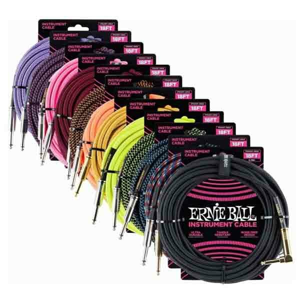 Ernie Ball Braided Straight/Angle Instrument Cable 18'