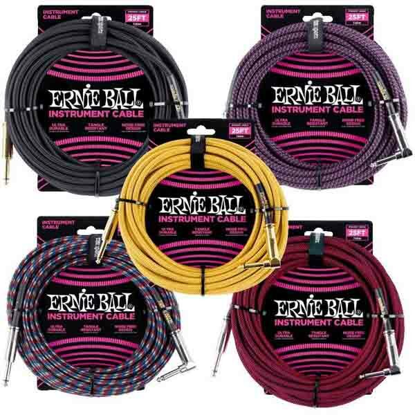 Ernie Ball Braided Straight/Angle Instrument Cable 25'