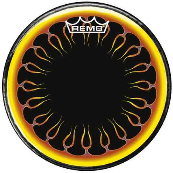 Remo Graphic Round Flames Bass Drumhead