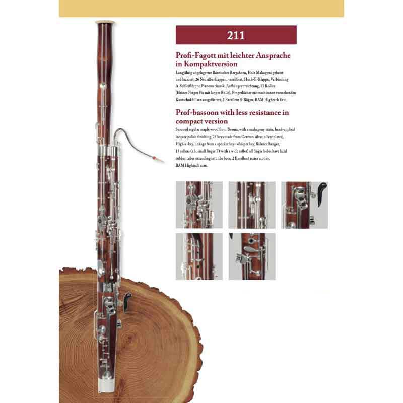 Moosmann Bassoon No. 211 4-piece compact model with long bell มูสมานน์ บาสซูน 1 เครื่องดนตรี, จำหน่ายเครื่องดนตรี, ขายเครื่องดนตรี, อุปกรณ์ดนตรี