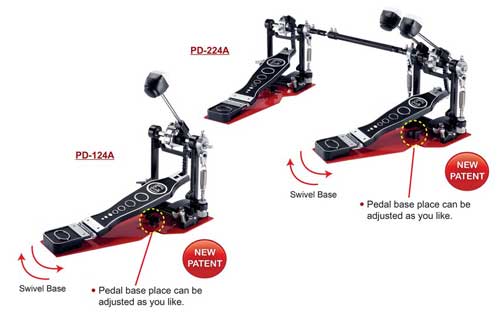 Stable PD-224A Double Bass Drum Pedal กระเดื่องคู่ ฐานแดง สามารถ ปรับองศาส้นเท้าได้ 1 เครื่องดนตรี, จำหน่ายเครื่องดนตรี, ขายเครื่องดนตรี, อุปกรณ์ดนตรี