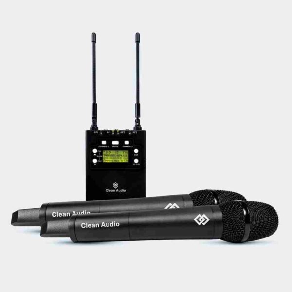 Clean Audio CA-8902-DPA3 Camera Dual Channels Handheld Wireless Microphone