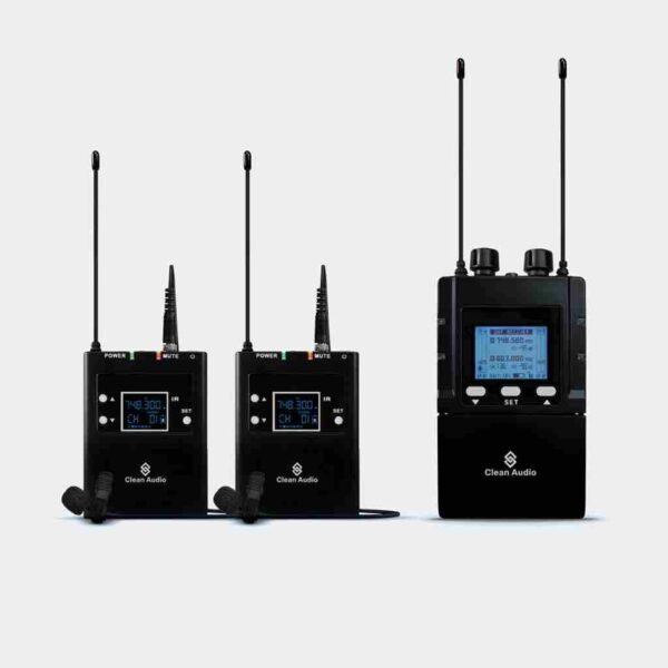 Clean Audio CA-2 Portable Camera Lavalier Dual Channels Wireless Microphone