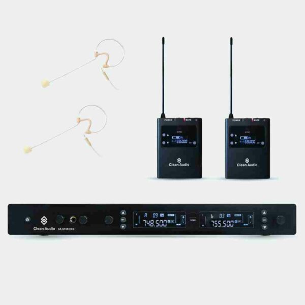 Clean Audio CA-M2-D-1730-B Dual Channels Earset Wireless Microphone