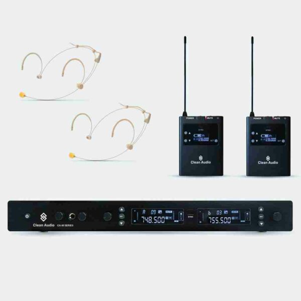 Clean Audio CA-M2-D-1810-B Dual Channels Headset Wireless Microphone