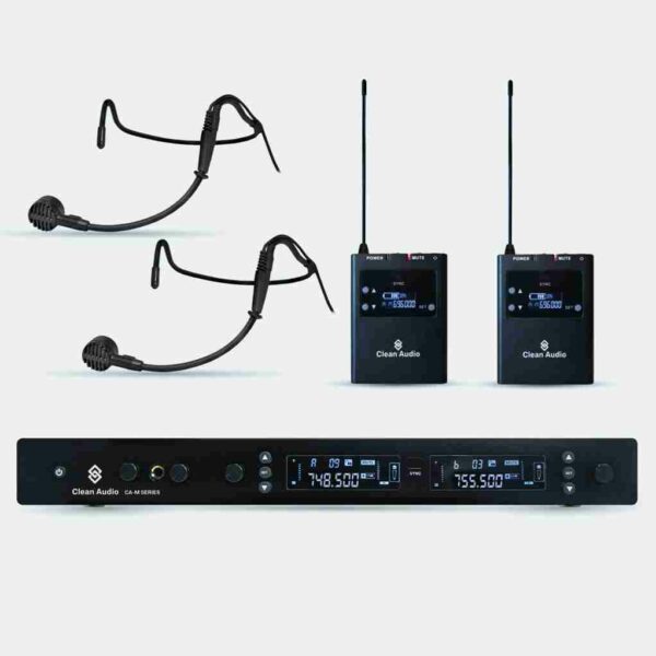 Clean Audio CA-M2-D-H78-BK Dual Channels Headset Wireless Microphone