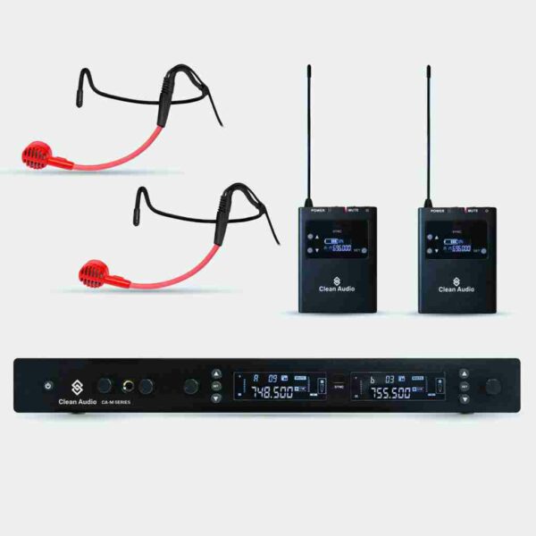 Clean Audio CA-M2-D-H78 COLOR Dual Channels Headset Wireless Microphone