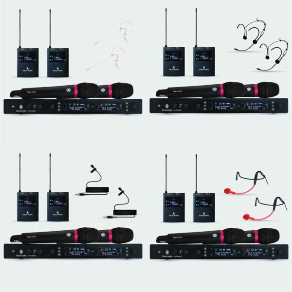 Clean Audio CA-M2-D/289 COMBO SET Dual Channels Wireless Microphone