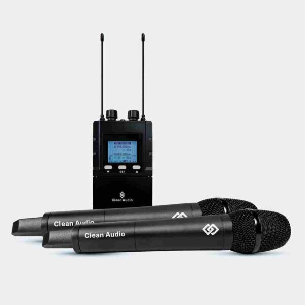 Clean Audio CA2-DPA3 Camera Dual Channels Handheld Wireless Microphone