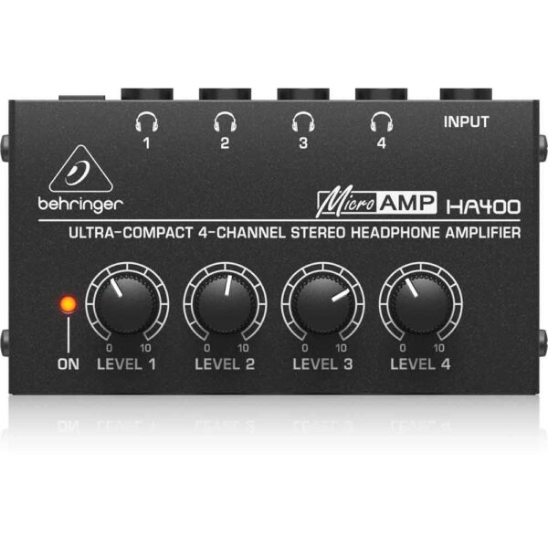 Behringer MICROAMP HA400 Ultra-Compact 4-Channel Stereo Headphone Amplifier