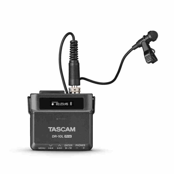 TASCAM DR-10L Pro Ultra-Compact 32-bit Float Audio Field Recorder With Lavalier Mic